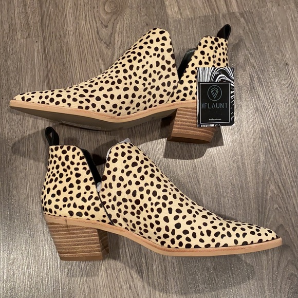 Dolce Vita Sonni Booties Cow Hide Animal Print Leopard Fall Shoes Chic Stylish - Picture 5 of 10